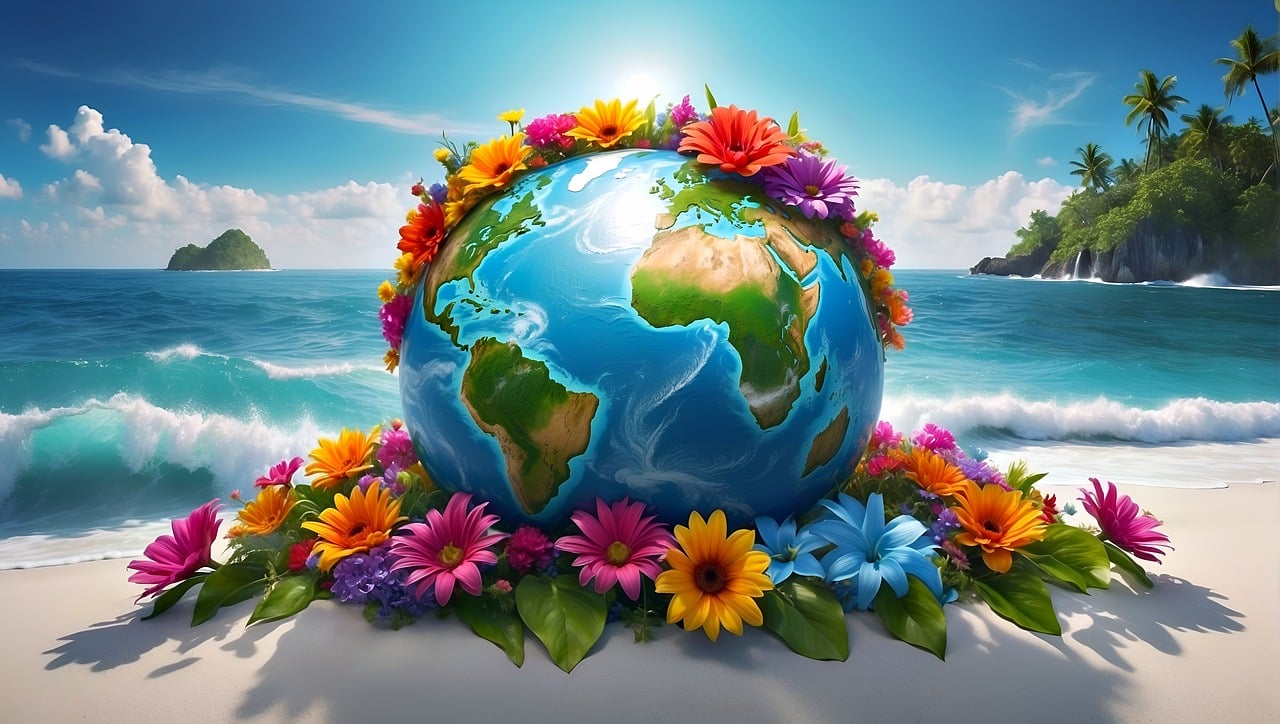 Free ai generated earth beach illustration